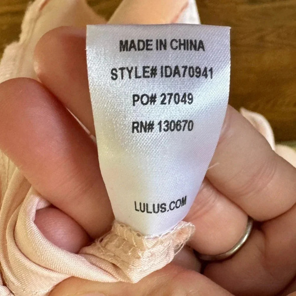 Lulus All About Love Blush Pink Full Length Formal Prom Wedding Dress Size XS - Picture 13 of 15